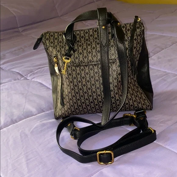 NWOT Fossil Black and Brown Women's Bag - Picture 4 of 11